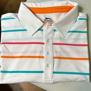 Men’s Slazenger White with horizontal stripes polo